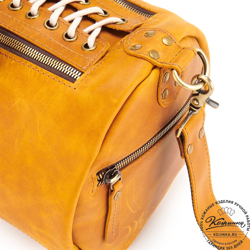 Кожаная сумка "Тайлер" (песочный крейзи)